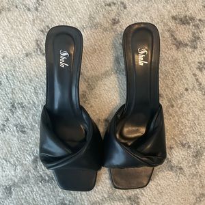 SheIn Black Twist Mules